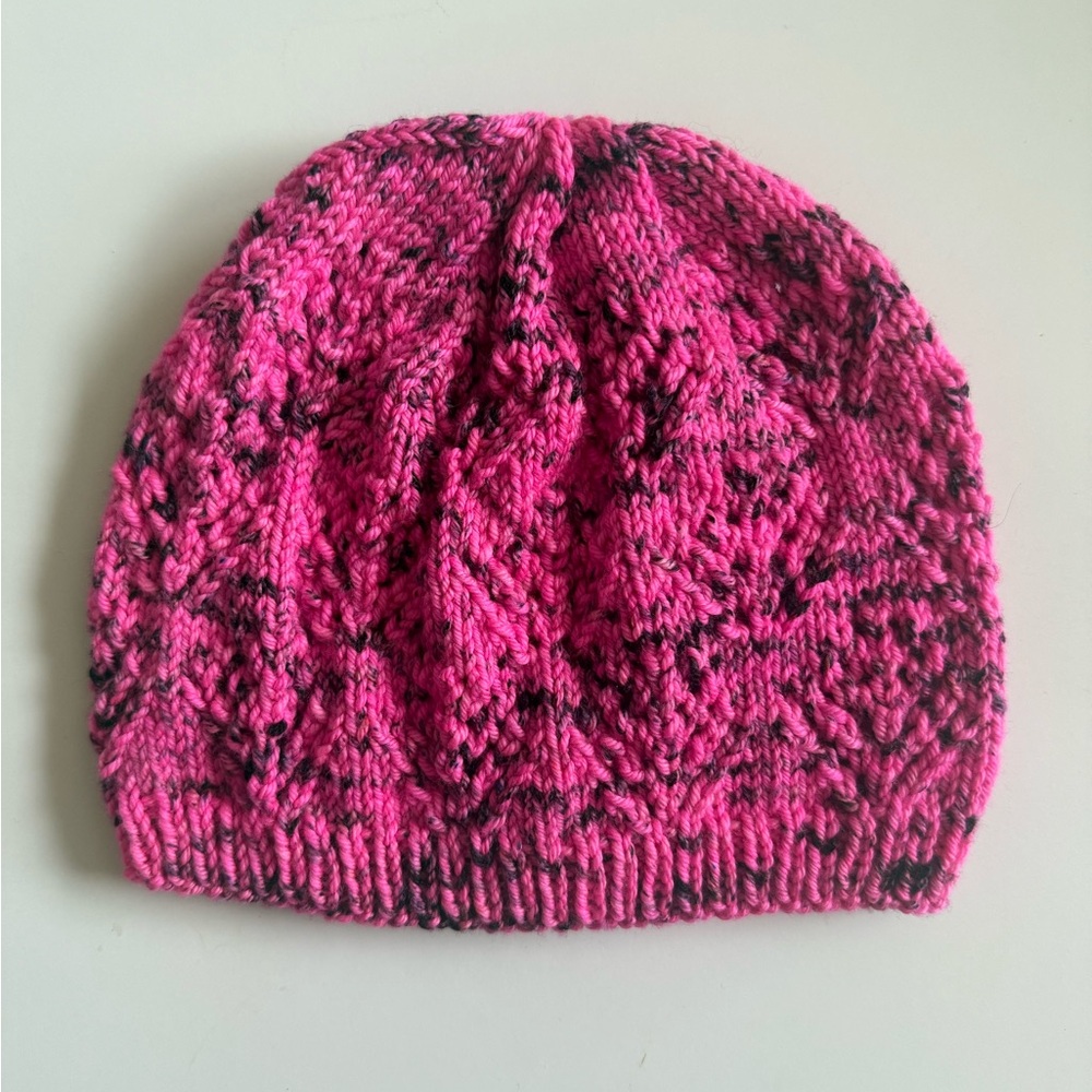 Pink Hand Knit Beanie